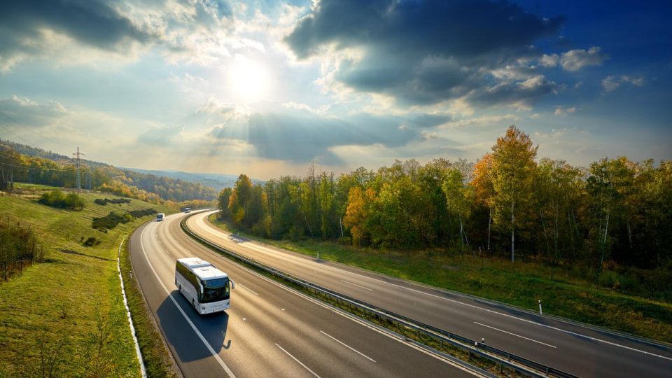 Bus on the road