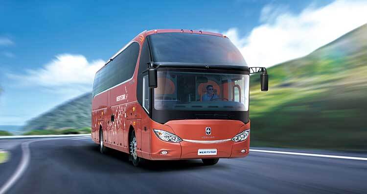 Commercial electric bus with dual windshield design